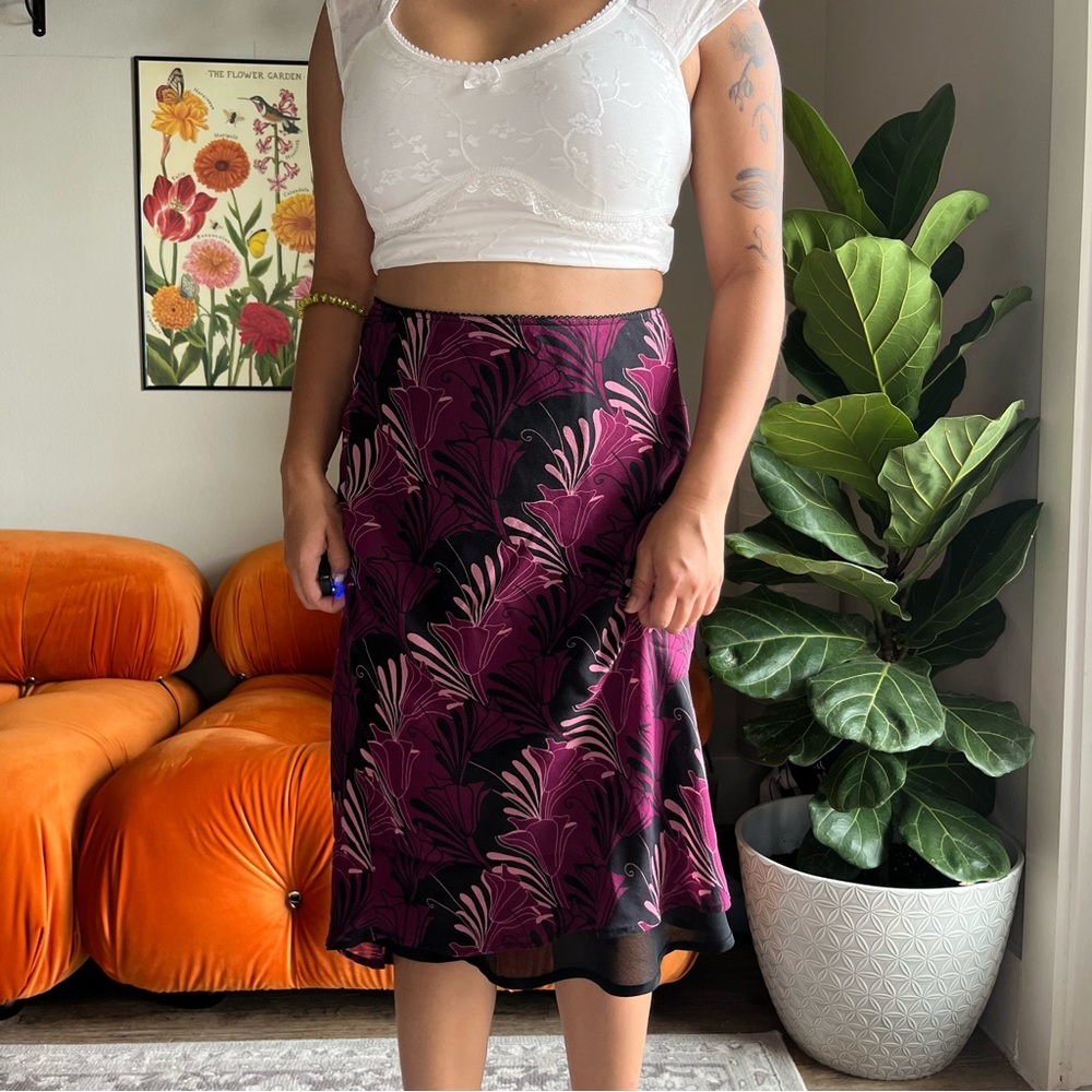 vintage floral midi skirt